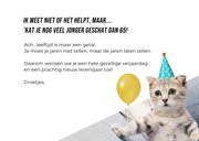 Grappige verjaardagskaart met leeftijd in kattenjaren 3