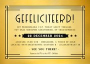 Grappige zakelijke uitnodiging kerstborrel VIP-ticket goud 3