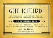 Grappige zakelijke uitnodiging kerstborrel VIP-ticket goud 3