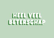 Groene beterschapskaart met stipjes veel beterschap 2