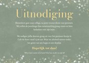 Groene uitnodiging voor pensioen met confetti en goud 3