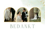 Groene waterverf bedankkaartjes huwelijk met foto's 2