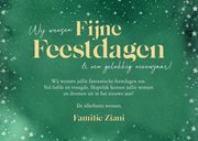 Groene waterverf kerstkaart met kerstballen foto en sterren 3