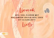 Halloween kaart met spoken en vleermuizen 3