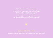 Hip lila met geel color blocking geboortekaartje meisje 2