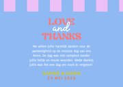 Hippe bedankkaart love&thanks trouwdag met wave en blokjes 3