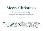 Hippe kerstkaart botanisch merry christmas 3