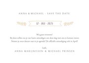 Hippe Save the Date kaart met eigen foto en witte letters 3