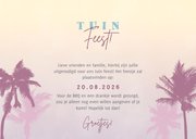 Hippe uitnodiging voor een tuinfeest met palmbomen & lampjes 3