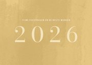 Hippe zakelijke kerstkaart goudlook 2026 foto's en logo 2