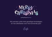 Holografische kerstkaart merry christmas spetters typografie 3