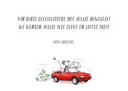 Huwelijksfelicitatie - twee muisjes in een trouwauto 3