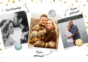 Jubileum feest uitnodiging met 3 foto's door de jaren heen. 2