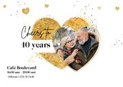 Jubileum uitnodiging huwelijksjubileum hartjes champagne 2