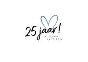 Jubileumkaart 25 jaar rekensom hartje met foto 2