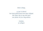 Jubileumkaart jaren in dienst met confetti blauw 3