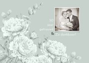 Jubileumkaart pioenrozen en eucalyptus 2