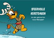 Kerst Loeki winter rendier met arreslee - A 3