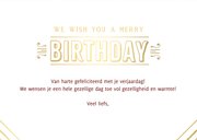 Kerst verjaardagskaart 'merry birthday' in stijlvolle look 3