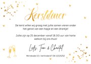 Kerstdiner uitnodiging confetti goudlook 3