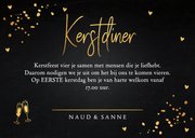 Kerstdiner uitnodiging zwart goudlook confetti 3