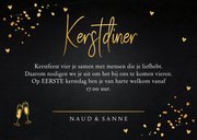 Kerstdiner uitnodiging zwart goudlook confetti 3