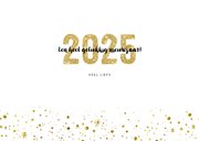 Kerstkaart 2025 goud glitter letters groot 3