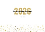 Kerstkaart 2026 goud glitter letters groot 3