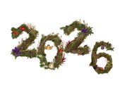 Kerstkaart 2026 natuur en kerstbal foto 2