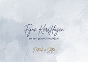 Kerstkaart 2027 goud getal met blauwe verf 3