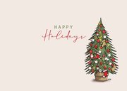 Kerstkaart auto Porsche rood met kerstboom 3