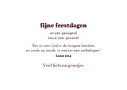 Kerstkaart botanisch bloemen groot jaartal beige  3