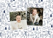 Kerstkaart Delfts blauwe tekeningen foto's fijne kerst 2