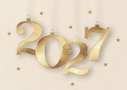 Kerstkaart foto met 2027 in goud 2