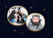 Kerstkaart foto pinguïn winter sneeuw sterren feestdagen 2