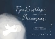 Kerstkaart fotocollage engelen sterren nacht 3