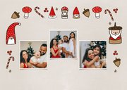 Kerstkaart fotocollage kabouters paddestoelen 2