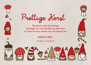 Kerstkaart fotocollage kabouters paddestoelen 3