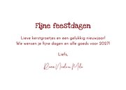 Kerstkaart fotocollage strik roze rood sneeuw hip 3