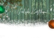 Kerstkaart fotostapel op sneeuw en hout 2