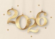 Kerstkaart gouden 2026 met foto 2