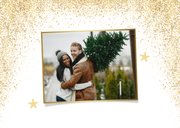 Kerstkaart grote foto en gouden rand gezellige kerstdagen 2