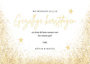 Kerstkaart grote foto en gouden rand gezellige kerstdagen 3