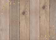 Kerstkaart hout donker confetti goudlook foto 2