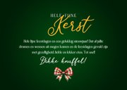 Kerstkaart kerstkrans kerstballen ruiten strik en foto 3