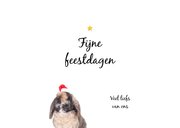 Kerstkaart - Konijn met kerstmuts en kerstboom tekst 3