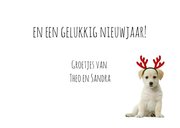 Kerstkaart konijn met kerstmuts 3