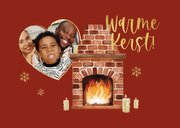 Kerstkaart lage energierekening openhaard kaars wame kerst 2