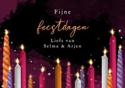 Kerstkaart lichtpuntjes kaarsen sterretjes 2027 3