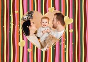 Kerstkaart liefdevolle feestdagen hartjes streepjes foto's 2